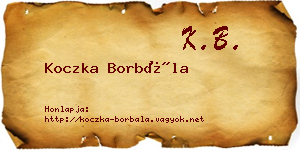 Koczka Borbála névjegykártya