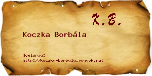 Koczka Borbála névjegykártya